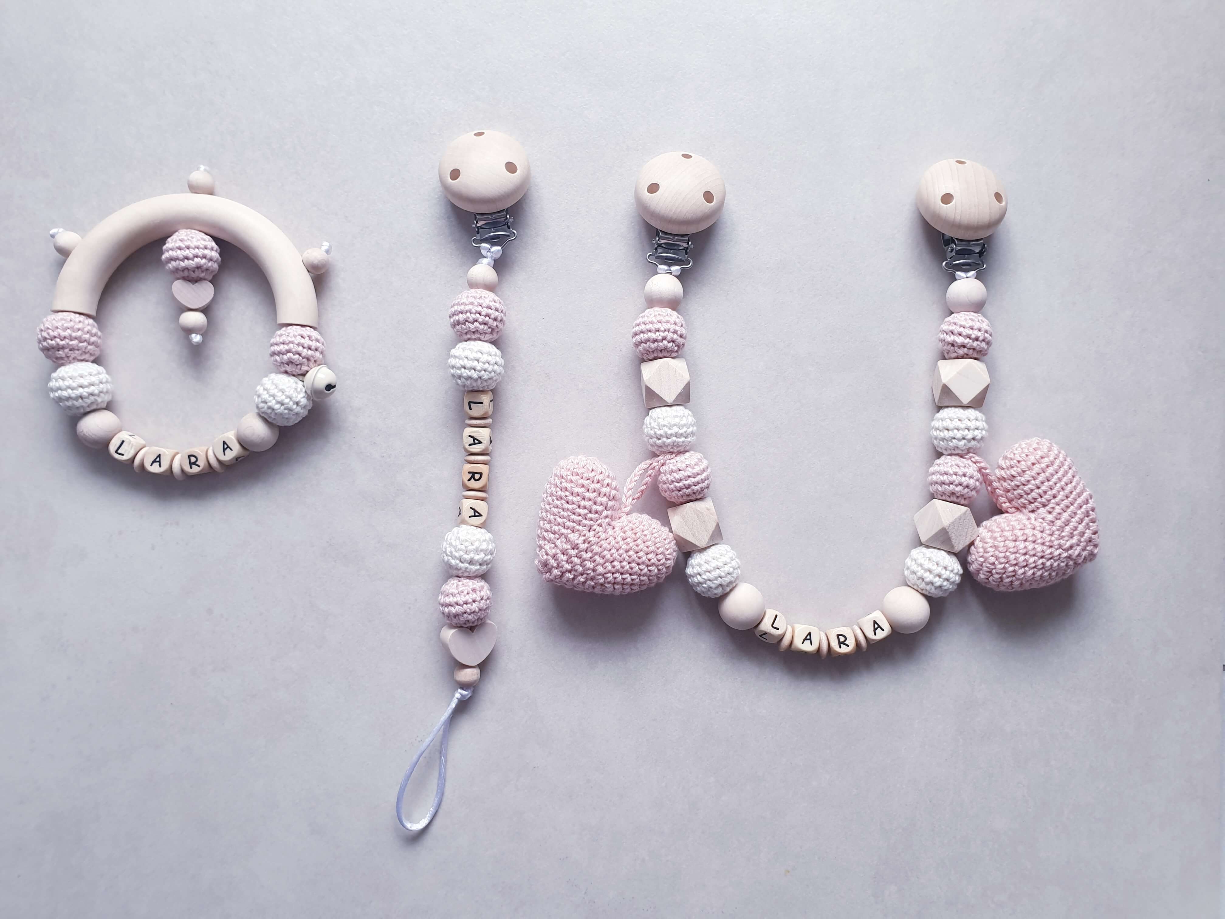 Newborn Set HERZ "rosecreme"