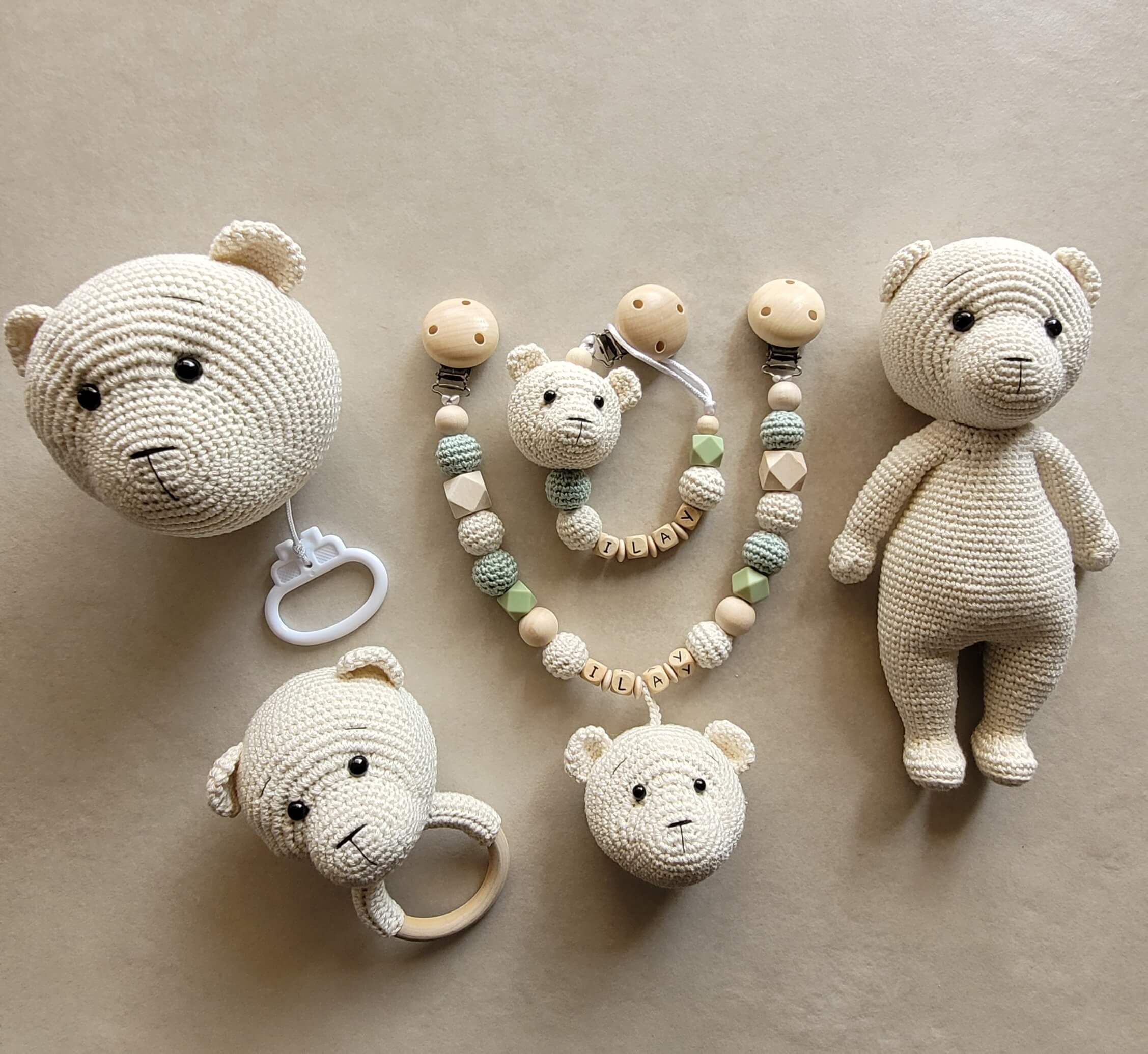 Newborn Set Teddybär "creme"